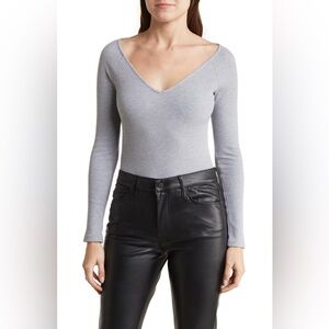 L’AGENCE Winona Ribbed Long Sleeve Bodysuit